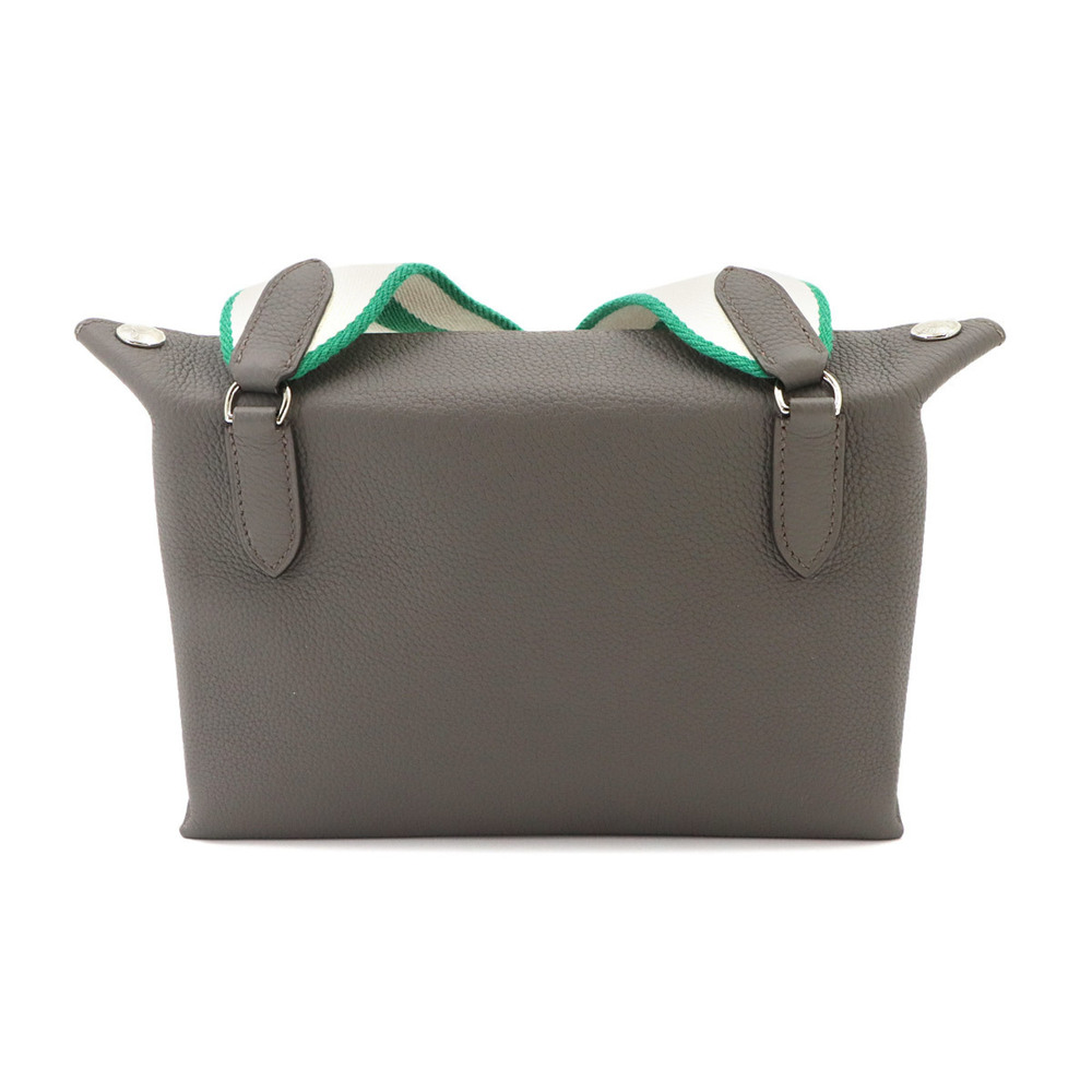Hermes Videpoches Shoulder Handbag, Togo Leather, Etoupe, Vert Vertigo, B Sta...